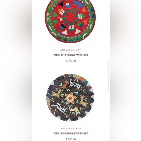 African Zulu Telephone Wire Basket / Bowl Woven Platter - Picture 14 of 15